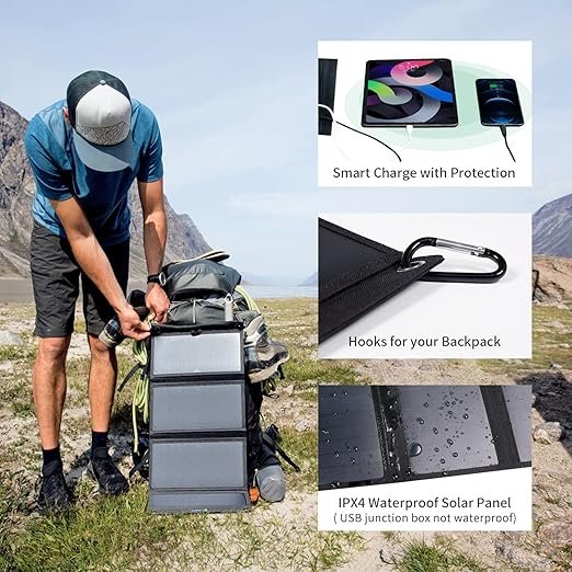 BigBlue Solar Panel on backpack